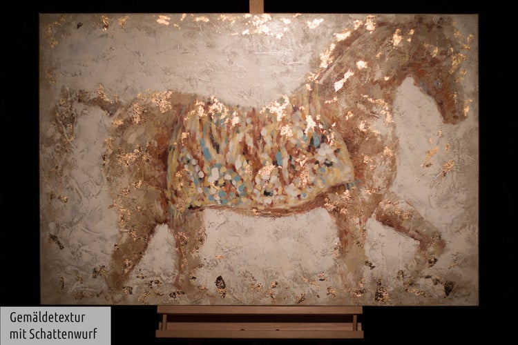 Handgemaltes Gemälde Acrylfarbe 120x80cm Beige