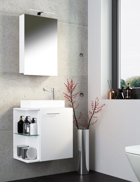 3-tlg Gäste WC Waschplatz Waschtisch Hausa Schrank