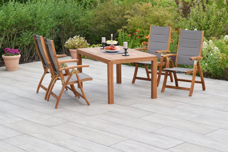 Acapulco Gartenmöbelset 5tlg., Klappsessel, Ausziehtisch 150 (200 ) x 90 cm