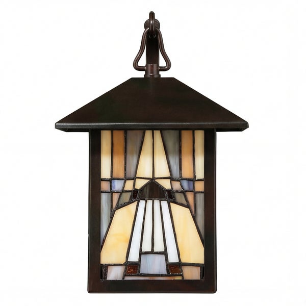 Wandleuchte mit farbigem Glas im Tiffany-Stil