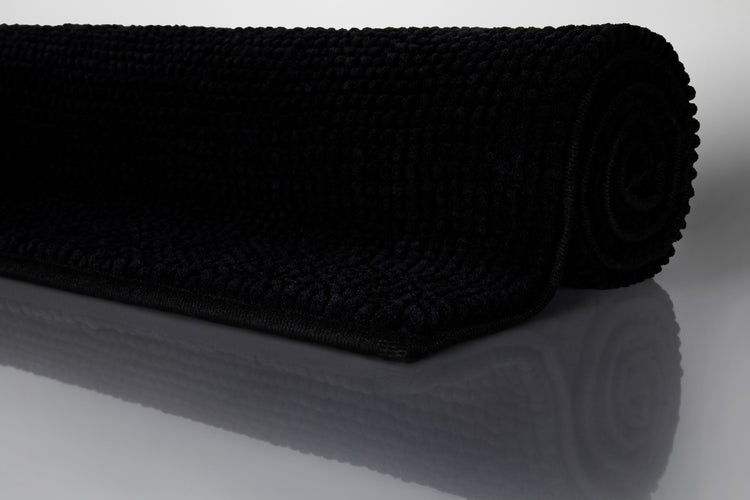 Badteppich Schwarz Balu WECONhome Basics 60x100 cm
