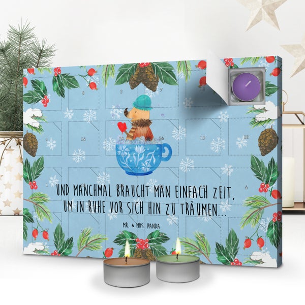 Mr. & Mrs. Panda Duftkerzen Adventskalender Nachtfalter Schaumbad - Blau Pastell