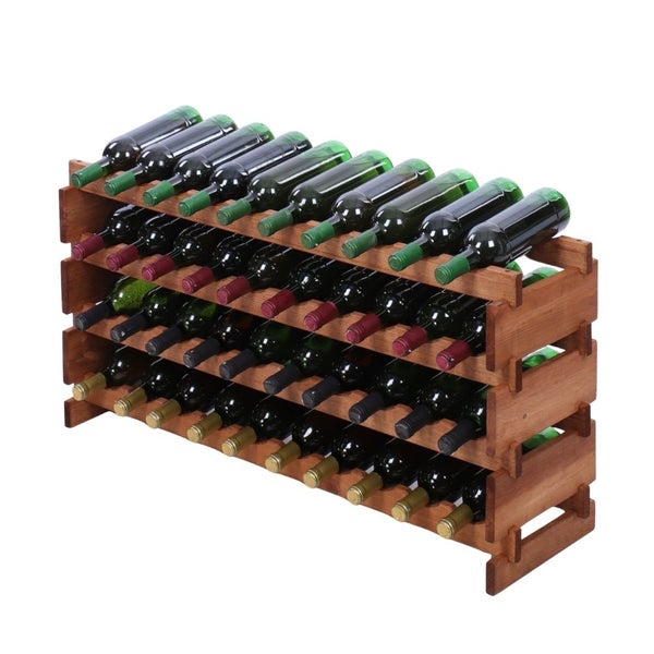 Weinregal VINOTECA FLEX PRO HxBxT 51x103x28cm 40 Flaschen auf 4 Ebenen Massives Kiefernholz Braun geölt