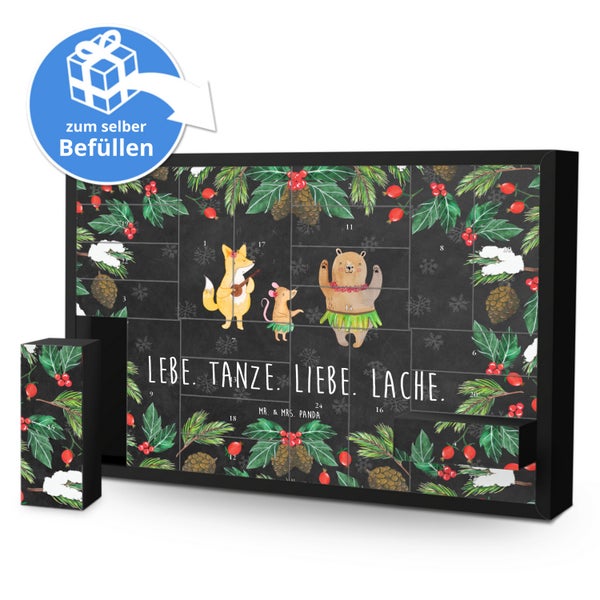 Mr. & Mrs. Panda Befüllbarer Adventskalender Waldtiere Aloha - Schwarz