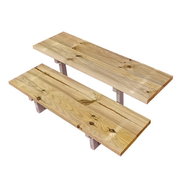 OSLO - Terrassentreppe, Außentreppe, Gartentreppe  Stahl H37cm 2 Stufen Holz KDI Breite 80cm