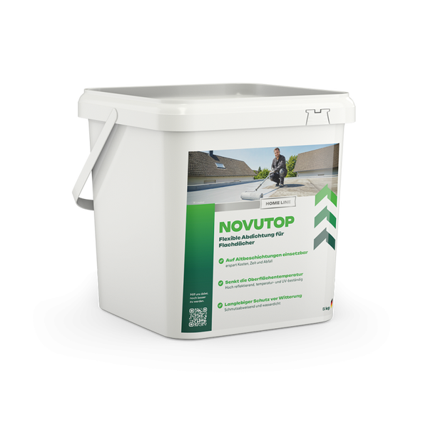 Home Line Novutop Flexible Abdichtung für Flachdächer, 5 Kilogramm Eimer.