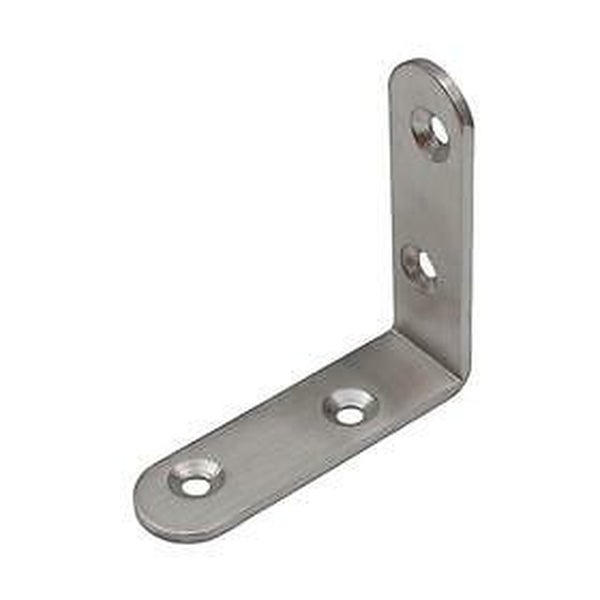 Winkelverbinder aus Metall mit vier Schraublöchern zur Stabilisierung von Holzkonstruktionen