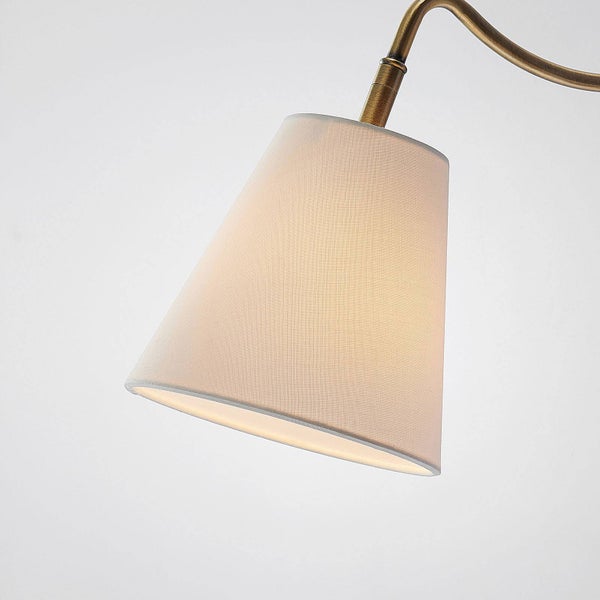 Lindby Wandleuchte, Wandlampe Innen Ethan (Retro Vintage Antik) in Gold / Messing (1 flammig E14) - Textil Wandleuchten Wandstrahler Wandbeleuchtung Schlafzimmer Wohnzimmer Wohnzimmerleuchte