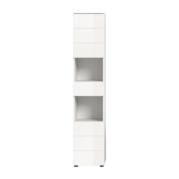 Vira Hochschrank Bad 1 Schublade 2 Türen 2 Fächer weiß Hochglanz, weiß. 38 X 34 X 190 cm