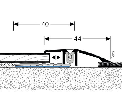 Ausgleichsprofil 286 Alu eloxiert schwarz 100 cm