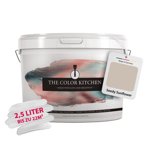 The Color Kitchen Wandfarbe Seedy Sunflower, ultra matt, 2,5 Liter, ausreichend für bis zu 22 Quadratmeter.