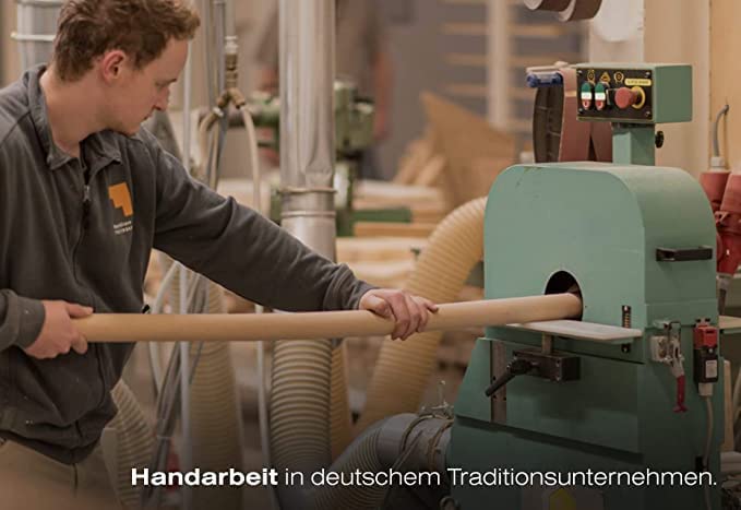 Handlauf Meyer Treppengeländer Buche – Komplett-Set, Quadratisch, 100cm, mit Handlaufhalter aus Edelstahl, Geländer aus Holz, Für Treppen Innen, inkl. Zubehör
