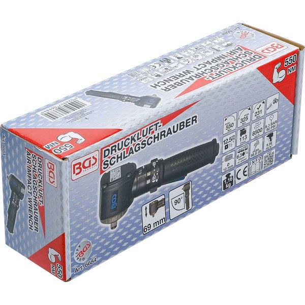 BGS Druckluft-Schlagschrauber abgewinkelt 12,5 mm (1/2) 550 Nm - 6684