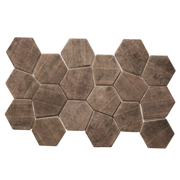 Mosaikfliese mit sechseckigen Elementen zur Wandgestaltung