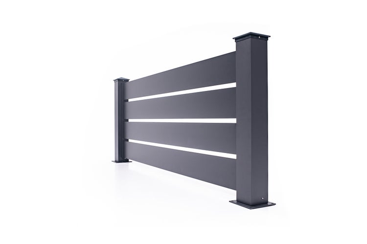 Vorgartenzaun aus Aluminium VOGEL 190H90 Grau