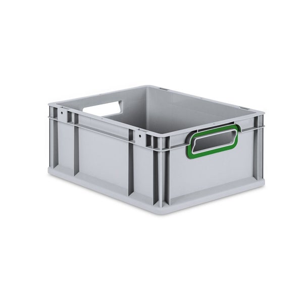 PROREGAL Eurobox Nextgen Color HxBxT 17 x 30 x 40 cm 16 Liter Griffe Grün Offen Glatter Boden Eurobehälter Transportbox