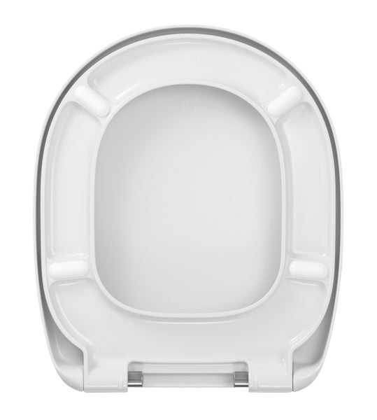 Calmwaters WC-Sitz für Ideal Standard Connect | Toilettensitz Absenkautomatik | Duroplast | Take-Off & Top-Fix | Überlappend | Edelstahlscharnier | Made in EU | Weiß | 26LP6261