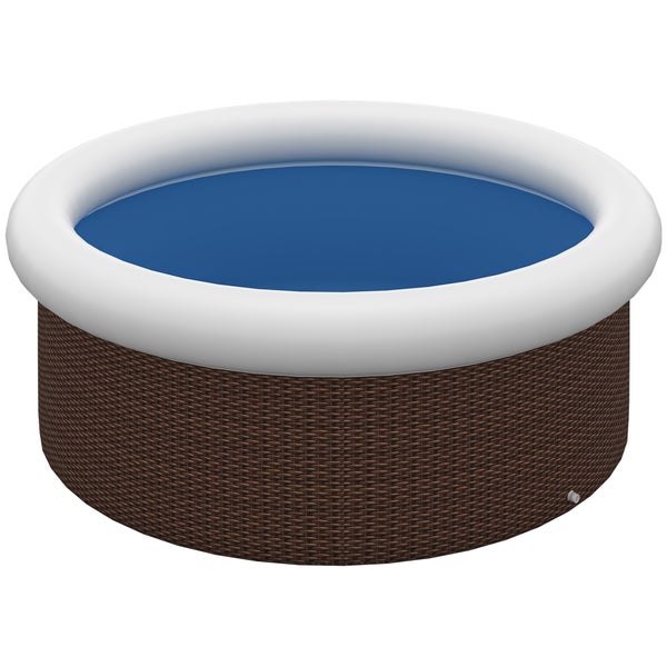Runder aufblasbarer Whirlpool mit Rattanoptik