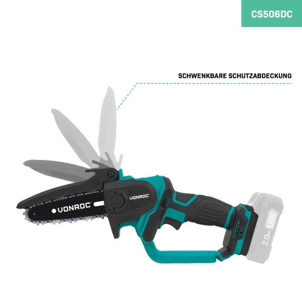 VONROC Mini-Kettensäge 20V – 152 mm – Exkl. Akku & Ladegerät