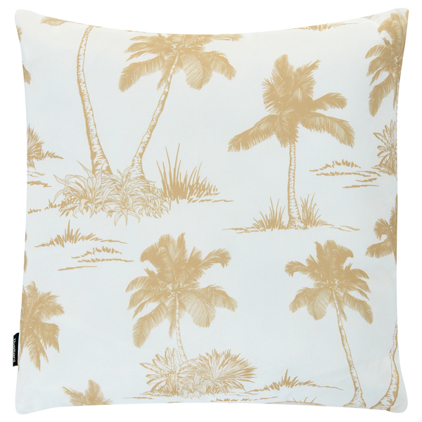 Quadratisches Zierkissen mit Palmenmuster im tropischen Design