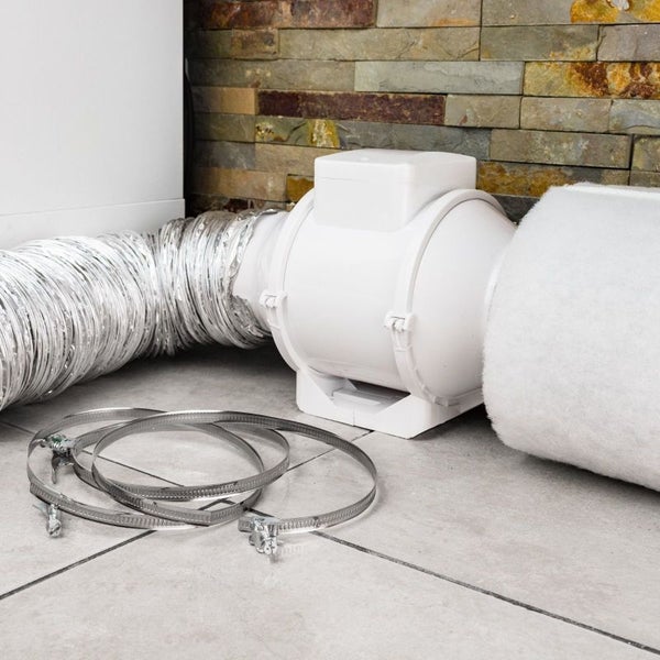 Mixed Inline Rohrlüfter 300 mm – 2-stufig dimmbar, 1570/2050 m³/h, für Grow-Abluft, Zuluft, Küche, Bad & Büro, Komplettset