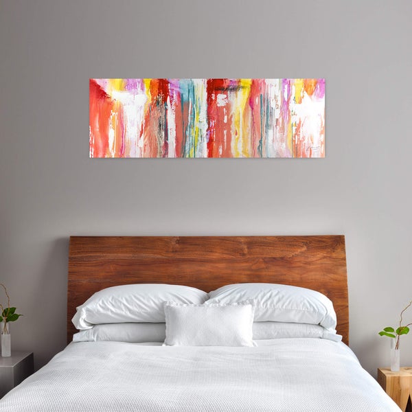 Handgemaltes Gemälde Acrylfarbe 150x50cm Rot