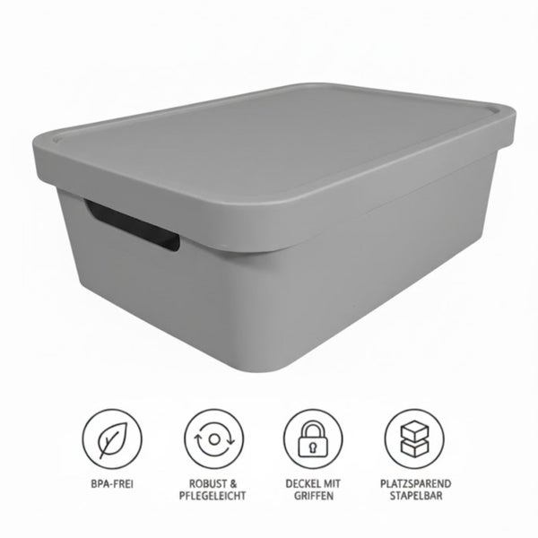 Aufbewahrungsbox aus Kunststoff mit Deckel