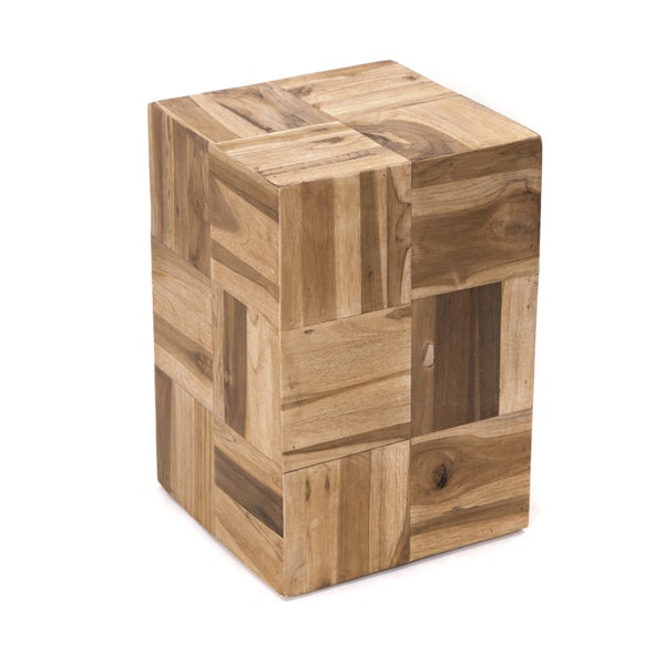 Beistelltisch Cubes Teak Massivholz naturfarben