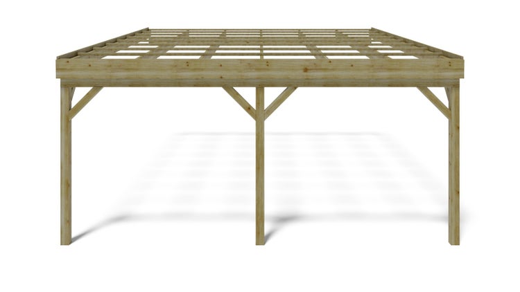 Carport Garagendach 5,80x5,06 m - 29 m2 - an der Hauswand montiert 