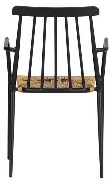 Evira Gartenstuhl stapelbar, schwarz und natur. 58 X 54 X 84 cm
