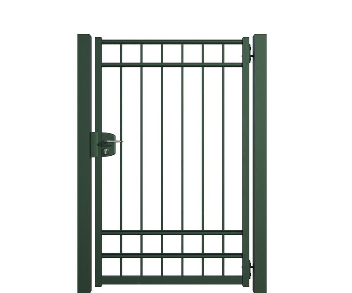 Gartentür aus Metall mit Schloss