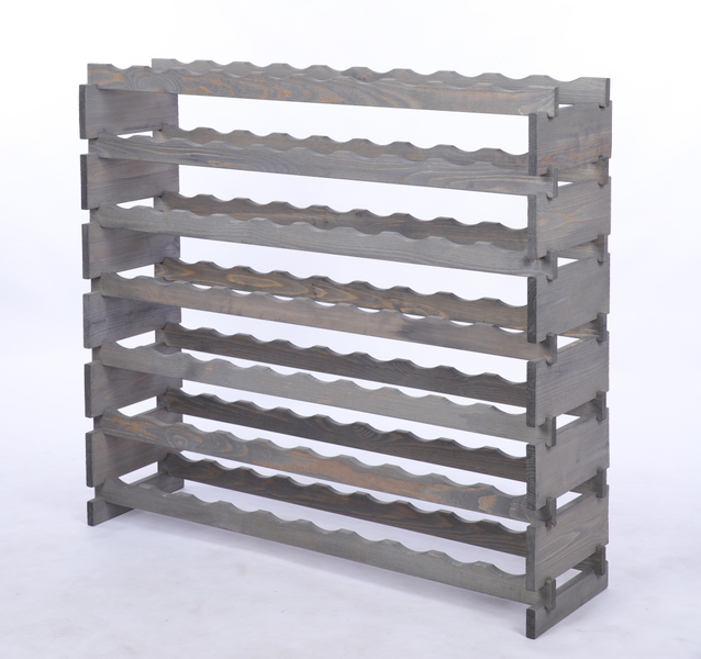 Weinregal VINOTECA FLEX PRO HxBxT 93x103x28cm 70 Flaschen auf 7 Ebene Massives Kiefernholz Grau