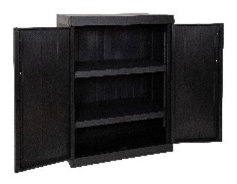 Offener Werkstattschrank mit drei Regalböden