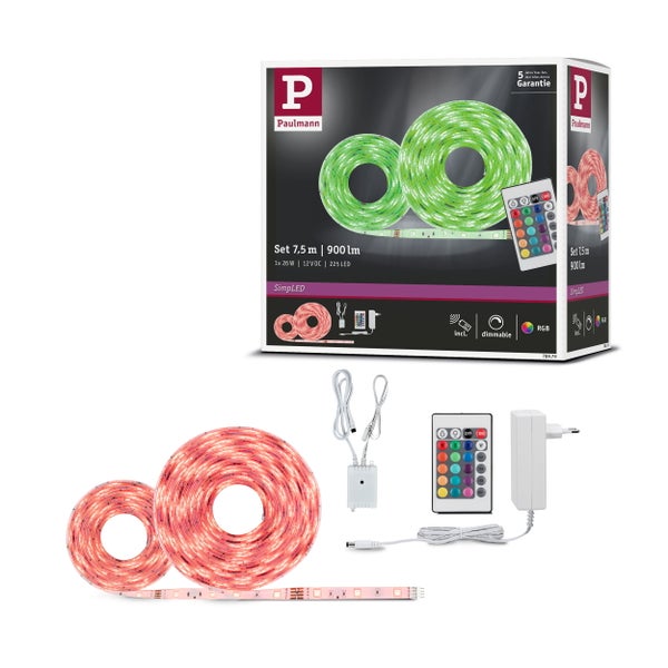 Paulmann SimpLED Set mit Fernbedienung, 7,5 Meter