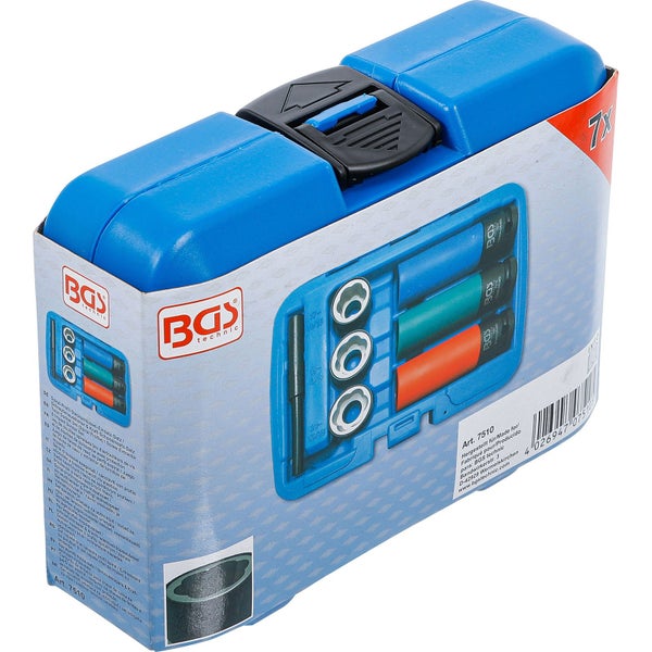 BGS technic Spiralprofil Steckschlüssel Einsatz Satz in blauer Aufbewahrungsbox