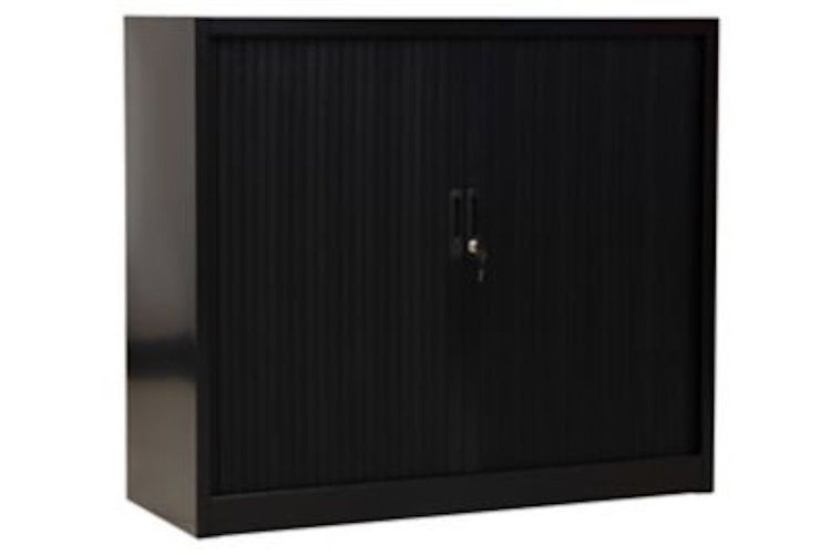 PROREGAL Rollladenschrank Weasel 2 Ordernhöhen HxBxT 105 x 120 x 46 cm Schwarz