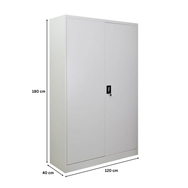 Stahlschrank mit Schloss und den Maßen 180 x 120 x 40 cm