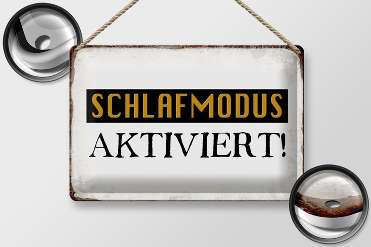Blechschild Spruch 30x20cm Schlafmodus aktiviert Schild