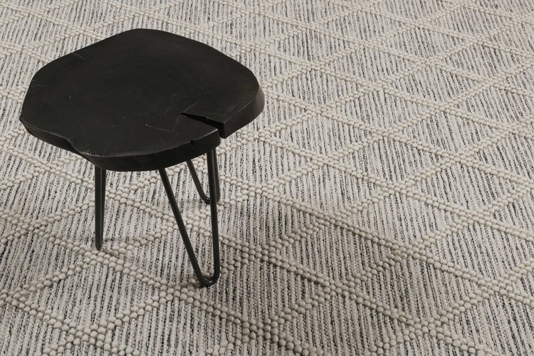 Esprit Teppich handgewebt Weiß Hellgrau aus Wolle Amy 80x150 cm