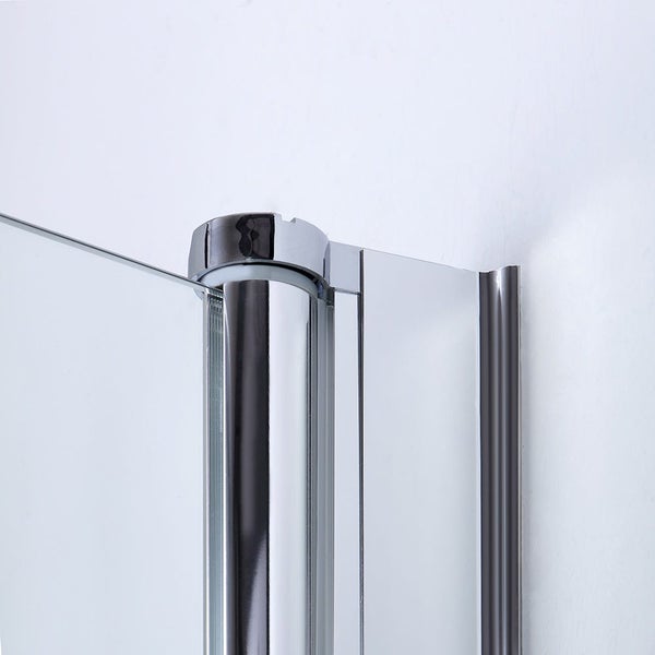 Eckdusche 70x90 cm mit Drehtüren, Chrom teilgerahmt | Cristal