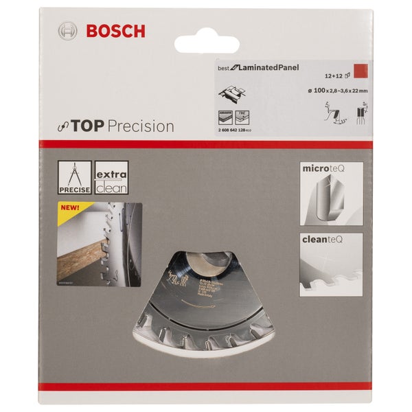 Bosch Vorritzblatt Top Precision Best for Laminated Panel, 100 x 22 x 2,8 - 3,6 mm -2608642128