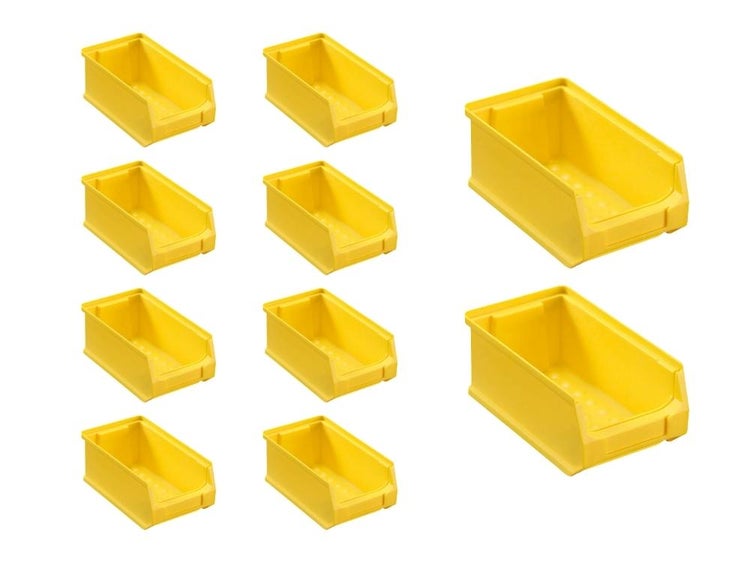 PROREGAL SparSet 10x Gelbe Sichtlagerbox 2.0 HxBxT 7,5 x 10 x 17,5 cm 0,8 Liter Sichtlagerbehälter