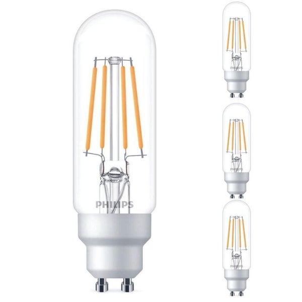 Philips LED Lampe ersetzt 40W, GU10 Röhrenform T30, klar, kaltweiß, 470 Lumen, nicht dimmbar, 4er Pack