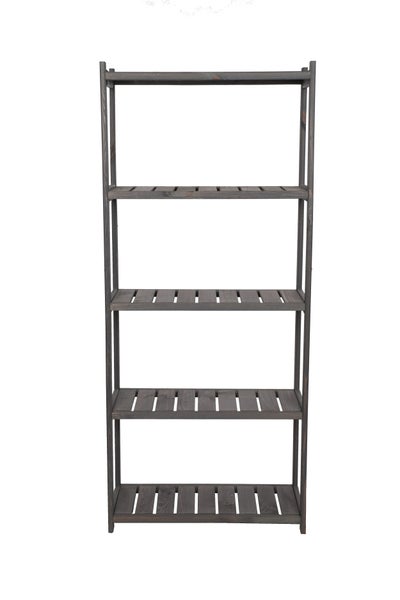 PROREGAL Holzregal SPREEWALD HxBxT 163x70x33cm 5 Ebenen Massives Kiefernholz Grau geölt