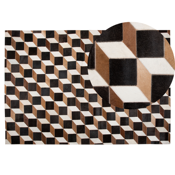Teppich ALPKOY Braun 140 x 200 cm Echtleder