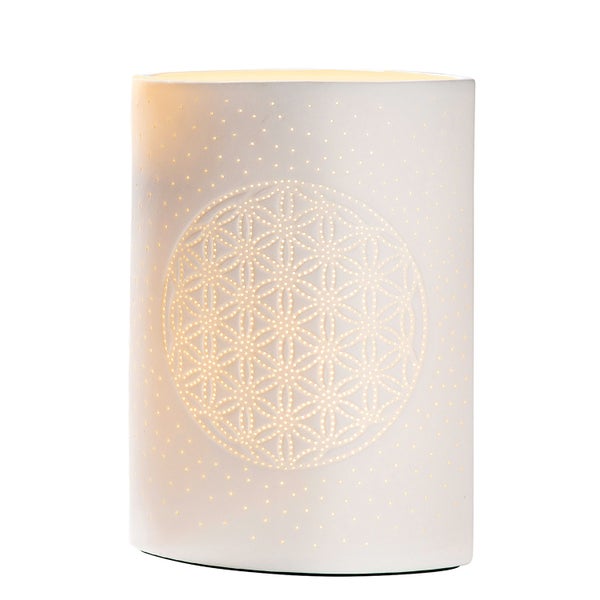 Tischleuchte GILDE Lampe Höhe 20 cm weiß Porzellan