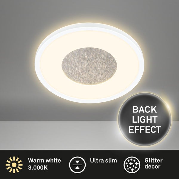 LED Deckenlampe flach Deckenleuchte Wohnzimmer Dimmbar Schlafzimmer Glitzerdekor