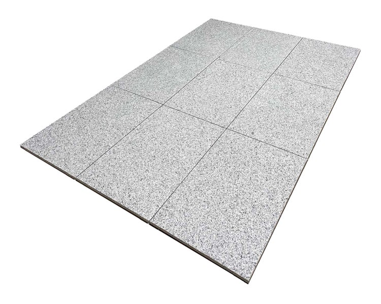 Wohnrausch Granit Terrassenplatten GRANIT SILVER 91,5 x 61 x 3 cm, geflammt, weiß-grau