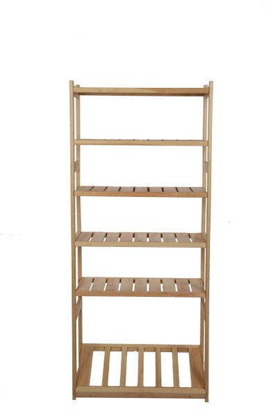 PROREGAL Getränkekistenregal SPREEWALD HxBxT 163x70x33cm 1 Ebene für Kisten + 5 Ablagen Massives Kiefernholz Natur