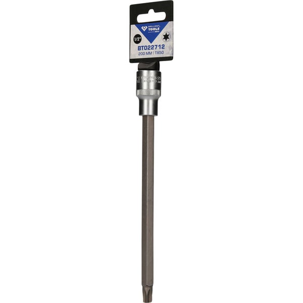 Brilliant Tools Steckschlüssel-Einsatz mit Innen-TORX, Größe TX50, Länge 200 mm